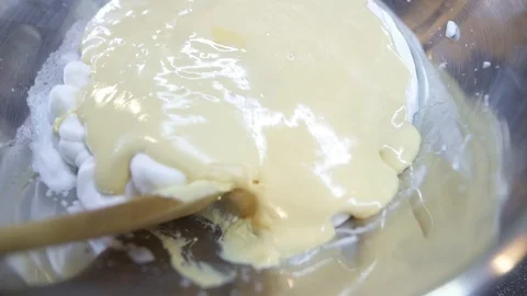 Hand blended egg foam Stock Footage 127095542