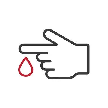 Hand blood drop, symbol, vector. Stock Illustration