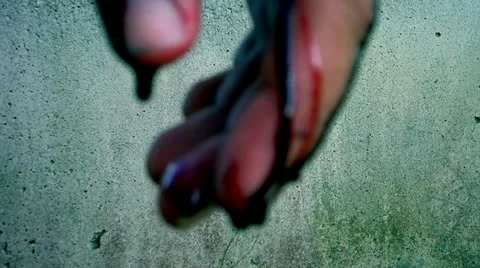 Hand of blood (mounted with superimposed effects) Stock Footage 11473797