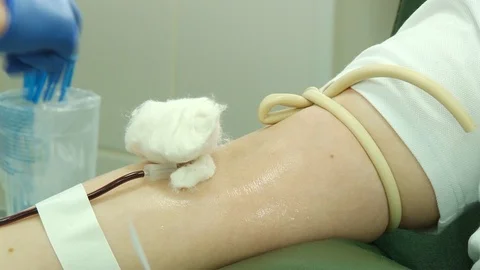 Hand blood transfusion Stock Footage 103188520