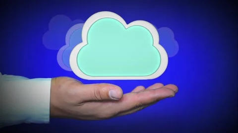 Hand on a blue batskground. Video stock 42525040
