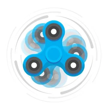 Hand blue spinner in motion Stock Illustration