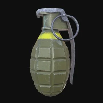 Hand bomb on black background Stock Illustration