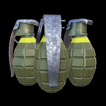 Hand bomb on black background Stock Illustration