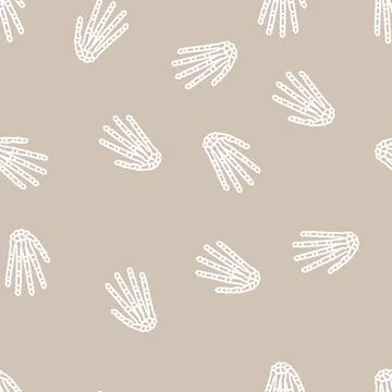 Hand bone line seamless pattern Illustrazione stock