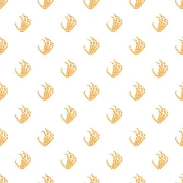 Hand bones anatomical seamless pattern for halloween Illustrazione stock