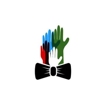 Hand bowtie vector design template illustration Stock Illustration