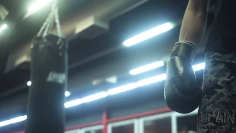 Hand Of Boxer Ready For A Fight Video stock 74699674