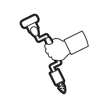 Hand brace and bits carpentry tool Stock Illustration