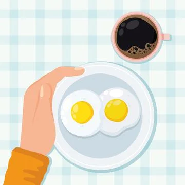 Hand with breakfast Stock Illustration