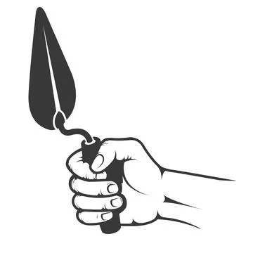 Hand with brick trowel, bricklayer holds plastering trowel, building renova.. Stock Illustration