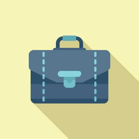 Hand briefcase icon flat vector. Work bag Stock Illustration