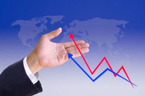 Hand bring up the graph Stock Photos