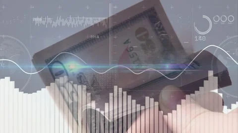 Hand bringing US notes into frame at sequence start, fanning stack to reveal Stock Footage 328656811