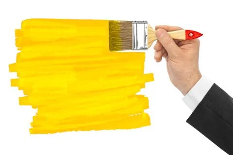 Hand with brush Stock Photos