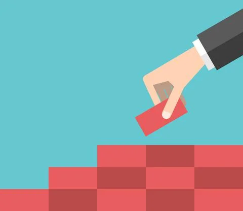 Hand building steps Ilustración de archivo