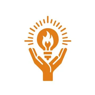 Hand with Bulb Innovative and Creative Logo Vector Illustration Stock Illustration