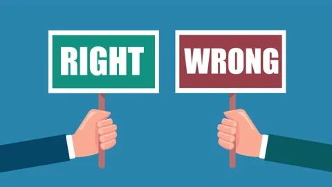 Hand of businessman hold right &amp; wrong sign Stock Footage 171793470