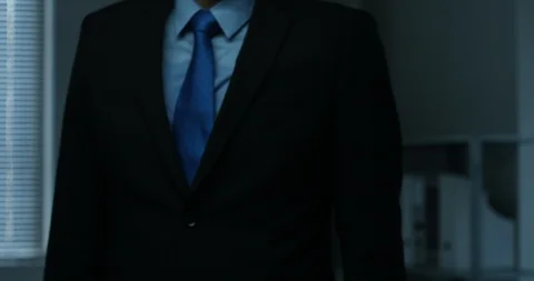 Hand of a Businessman touching a network security device Stock Footage 100951778