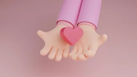 Hand of bussinese with heart isolate background. concept of valentine's day,V Stock Illustration
