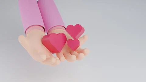 Hand of bussinese with heart isolate background. concept of valentine's day,V Stock Illustration