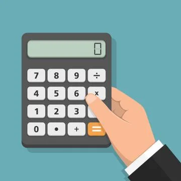 Hand with Calculator Stock Illustration