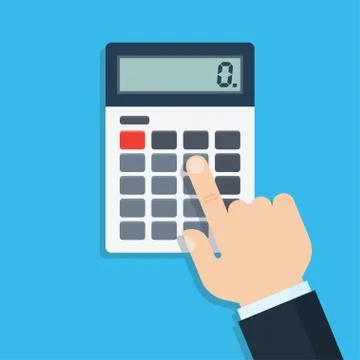 Hand with calculator Stock Illustration
