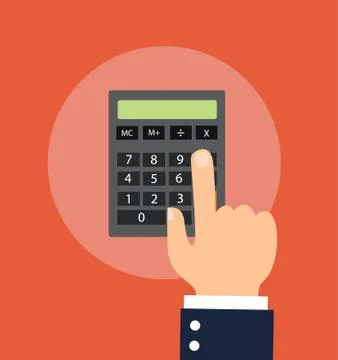 Hand with calculator Stock Illustration