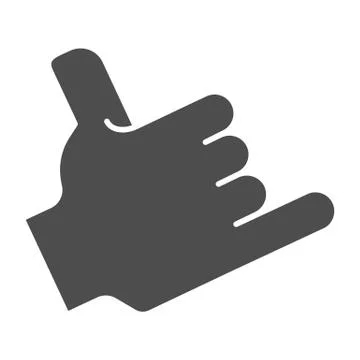 Hand call gesture solid icon. Call me gesture vector illustration isolated on Stock Illustration