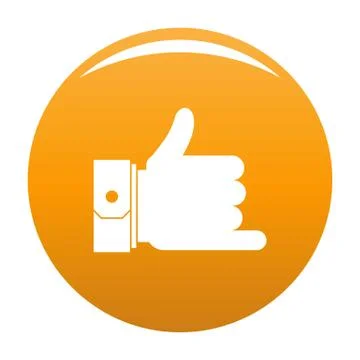 Hand call icon orange Stock Illustration