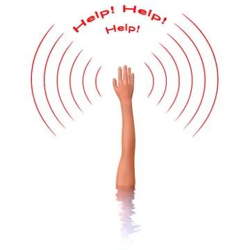 Hand calls the help Иллюстрация