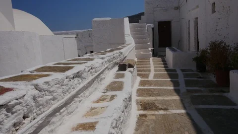 Hand Camera In Serifos , Greece, Moni Taxiarchon Monastery Stock Footage 106082599