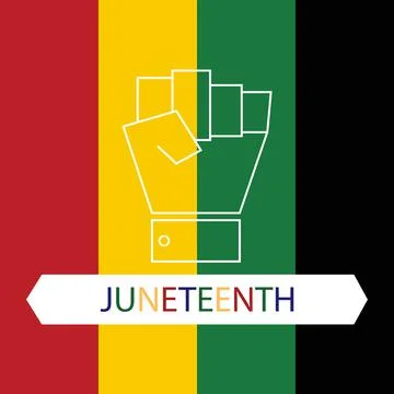 Hand with caption for juneteenth Stock Illustration