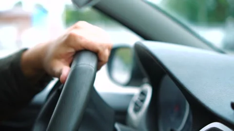 Hand On Car Steering Wheels 스톡 동영상 146825771