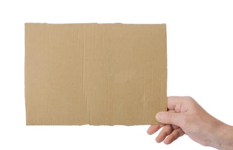 Hand with cardboard Stock Photos