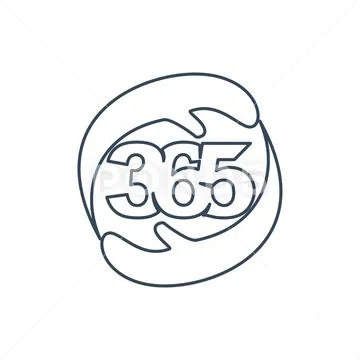 Hand care 365 infinity logo icon design illustration outline Stock Illustration