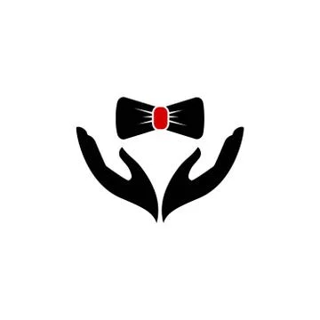 Hand care bowtie vector design template illustration 스톡 일러스트