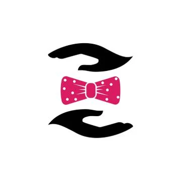 Hand care bowtie vector design template illustration Stock Illustration