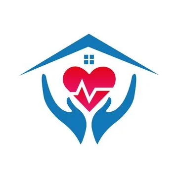 Hand Care icon Template vector home logo design Stock Illustration