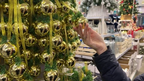 Hand Caressing Golden Ornaments Stock Footage 256236504
