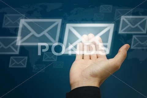 Hand carry the letter icon, email concept Stock Illustration