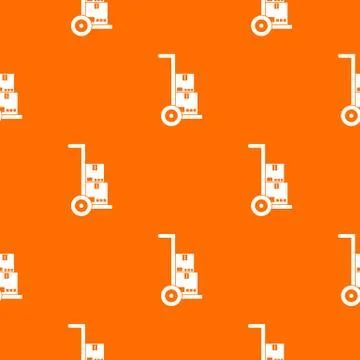 Hand cart with cardboards pattern seamless 스톡 일러스트