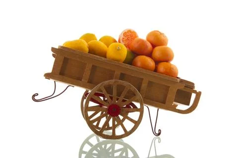 Hand cart with fruit Foto stock