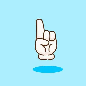 Hand Cartoon One Gesture Vector Illustration Stock Illustration