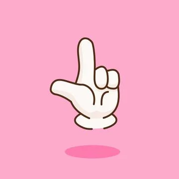 Hand Cartoon Show Pointer Gesture Vector Illustration Stock Illustration