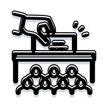 Hand casting a ballot into election box for democracy Stock Illustration