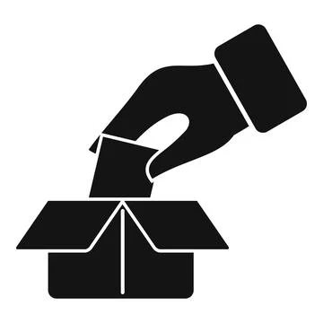 Hand casting vote ballot box icon Illustrazione stock