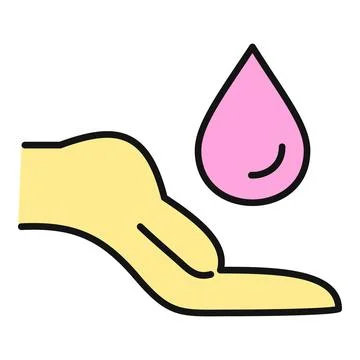 Hand catching pink liquid drop donation symbol Stock-Illustration