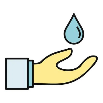 Hand catching a water drop representing hygiene and conservation 스톡 일러스트