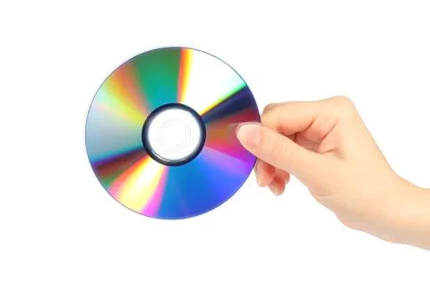 Hand with cd disc Stock Photos